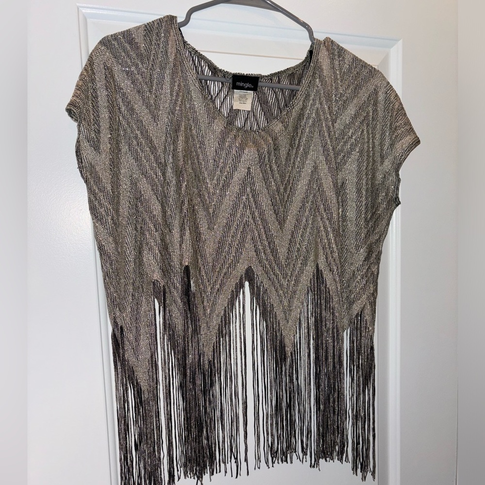 Mingle Embellished Shimmery Tassel Top